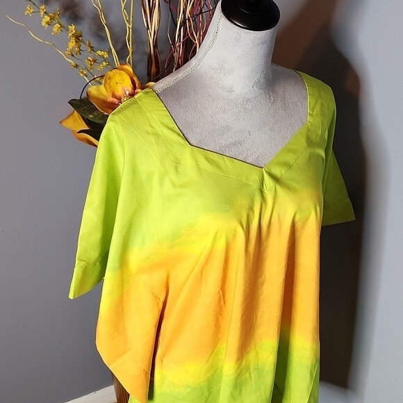 H by Halston Dip Dye Lime Punch Top Size M/L NWT - Picture 14 of 16